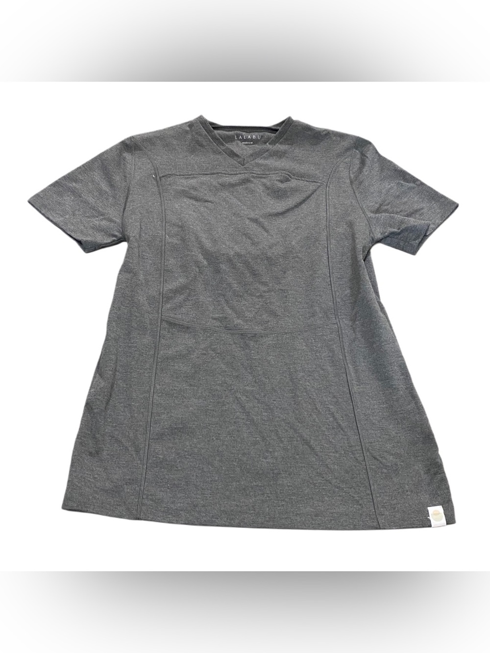 Lalabu The Dad Shirt Babywearing Kangaroo Pouch Carrier V-Neck Tee Gray Medium - Picture 2 of 10